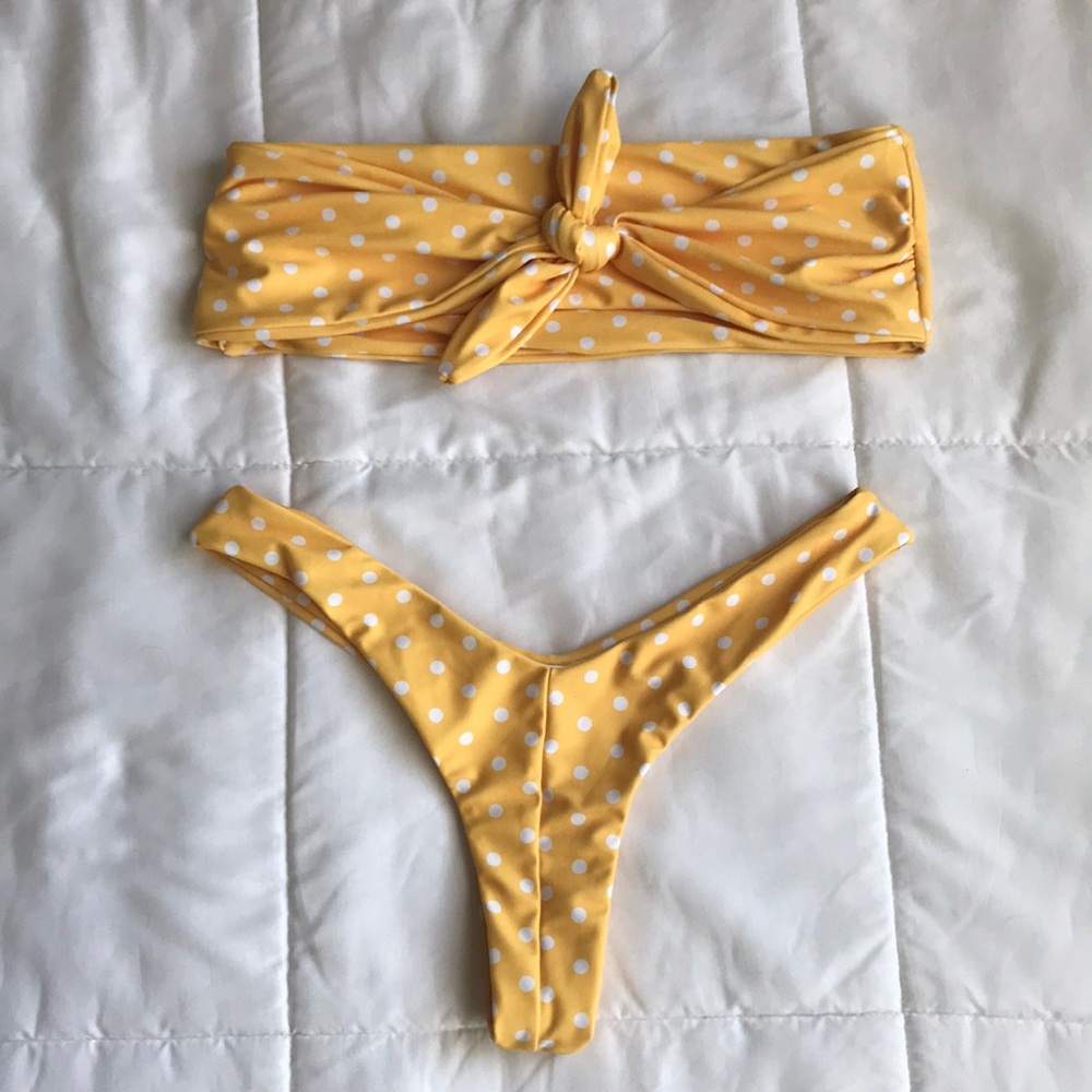 Yellow polka dot bikini
